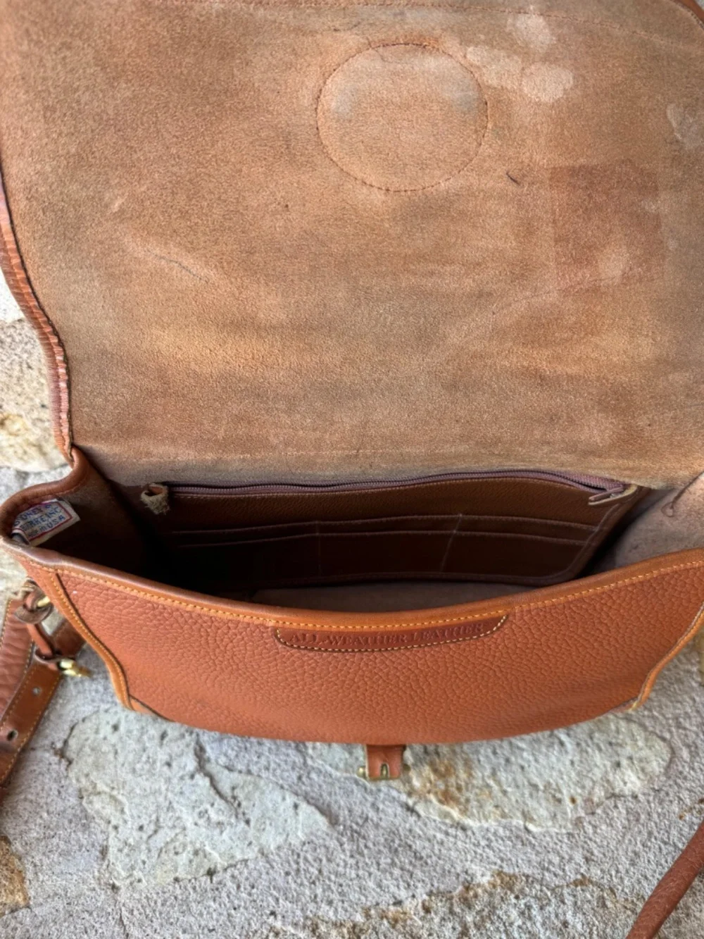 Vintage Dooney & Bourke All Weather Leather Shoulder Crossbody Bag made in USA